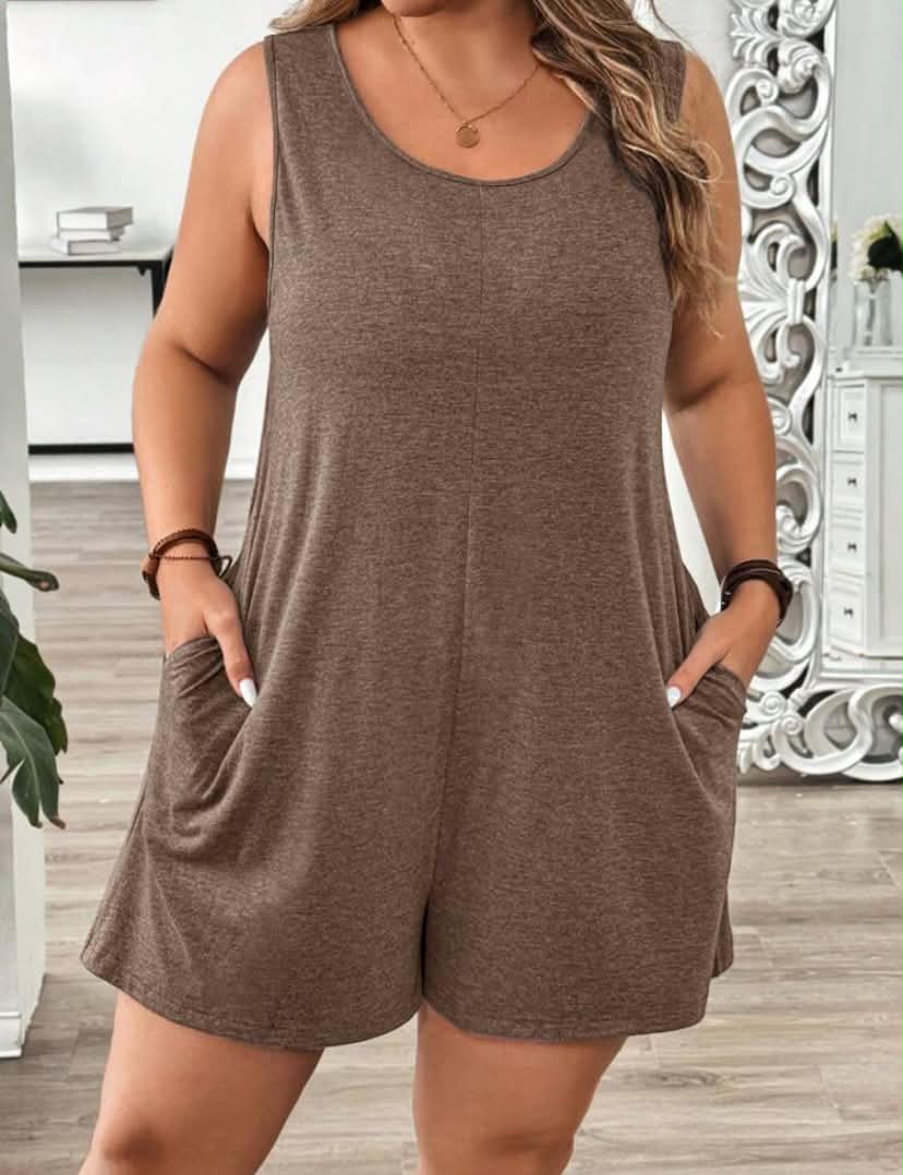 Print Casual Minimalist Plus Size Jumpsuit,