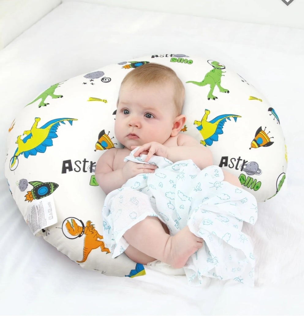 Nursing Pillow for Breastfeeding Baby 100% Cotton U Shape Washable Support Cushion - U Planet Dinosaur One Size