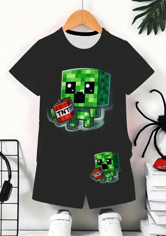 Short Sleeve Shorts T-Shirt, Young suit