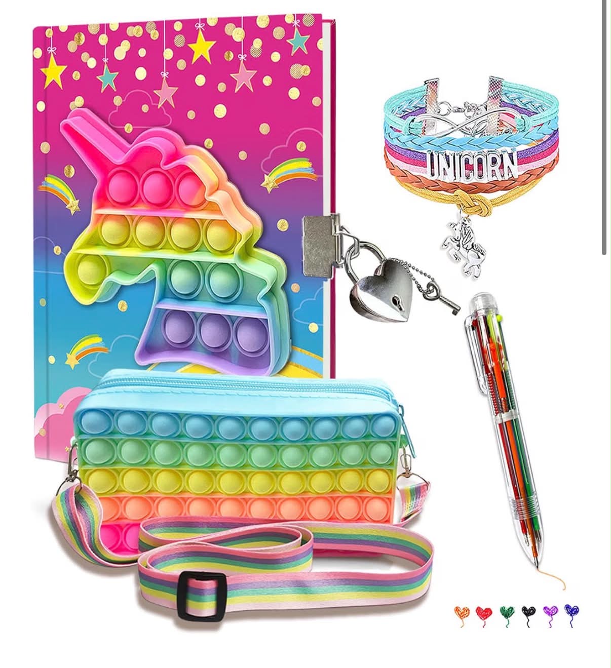 Pop Secret Diary for Girls, 256 Pages Unicorn Diary with Lock Gift Kit