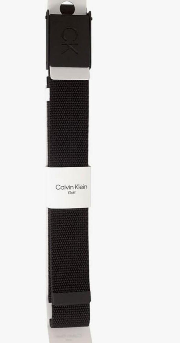 Calvin Klein Mens CK Monogram Matt Buckle Cut To Fit One Size Golf Belt
