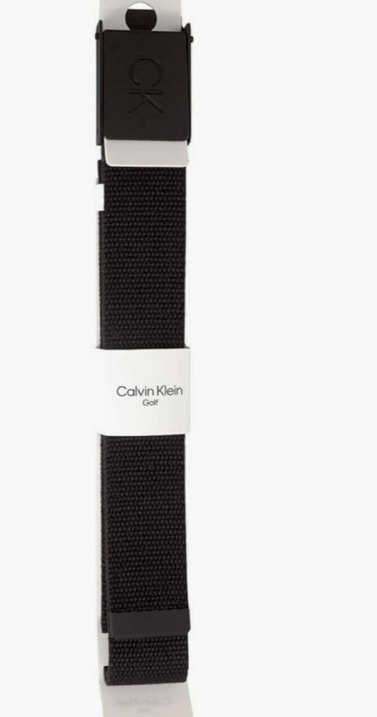 Calvin Klein Mens CK Monogram Matt Buckle Cut To Fit One Size Golf Belt