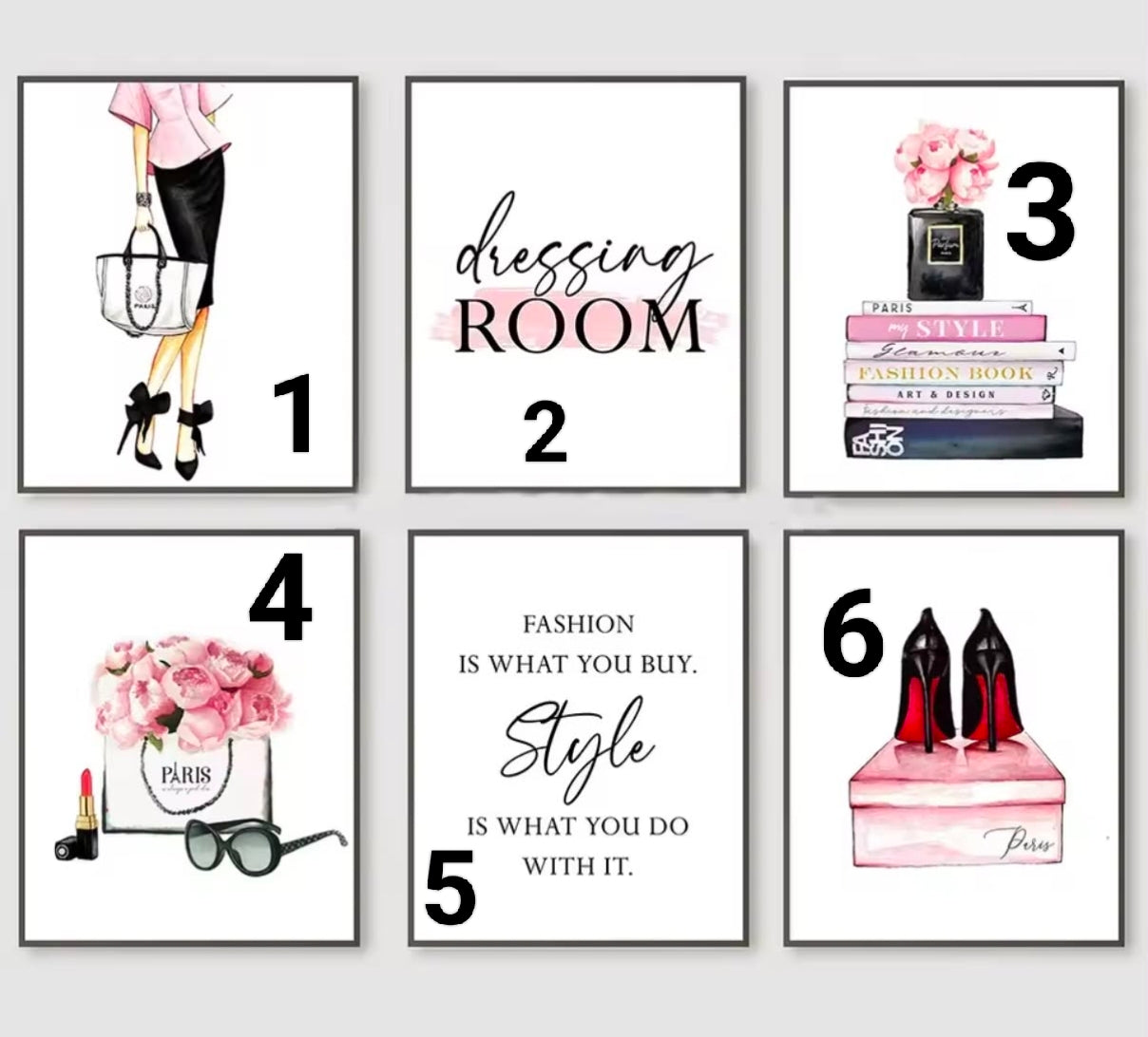 Wall Art Poster Parisian Fashion Luxury Dress Canvas