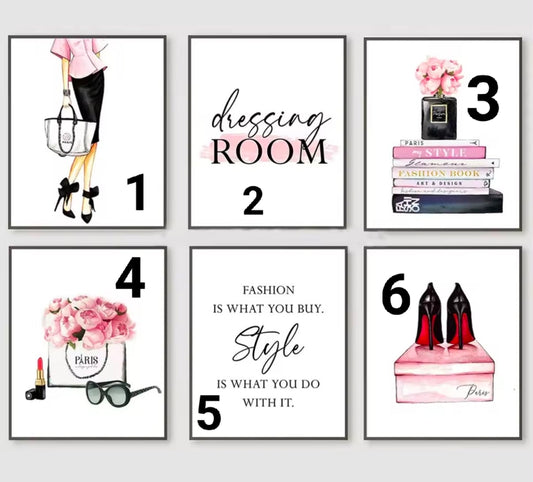 Wall Art Poster Parisian Fashion Luxury Dress Canvas