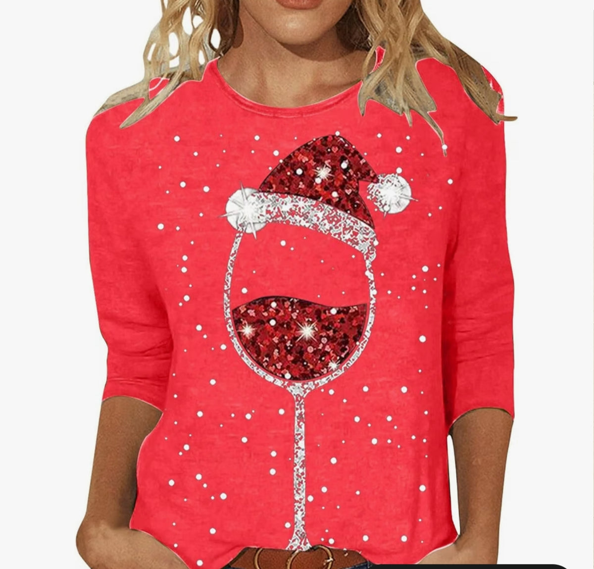 Christmas Jumpers for Women UK, 3/4 Sleeve Xmas jumper