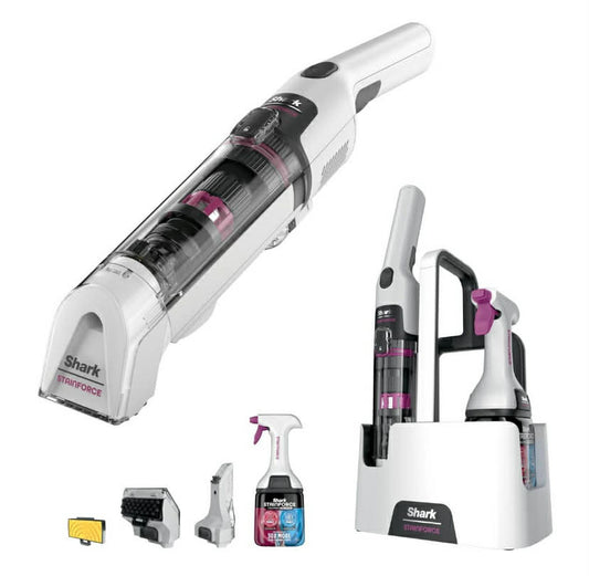 Shark StainForce Cordless Spot Cleaner Lightweight & Portable Spot, Stain, & Odour Eliminator for Carpets, Upholstery, Cars, with Storage Caddy, Accessories and Full-Size Cleaning Solution