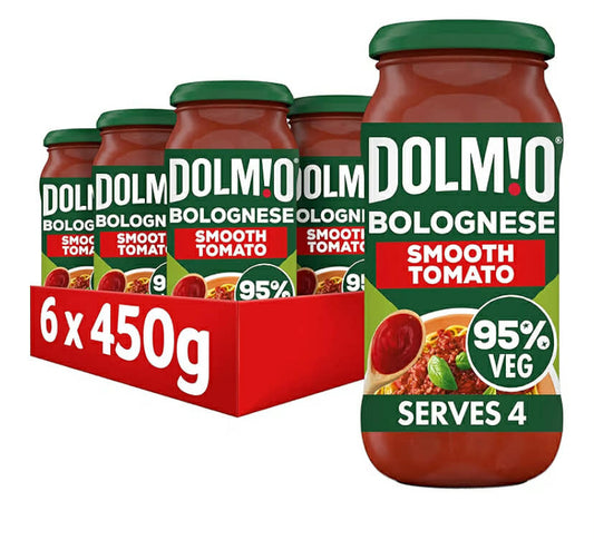 Bolognese Smooth Tomato Pasta Sauce Jar, Bulk Multipack 6 x 450g