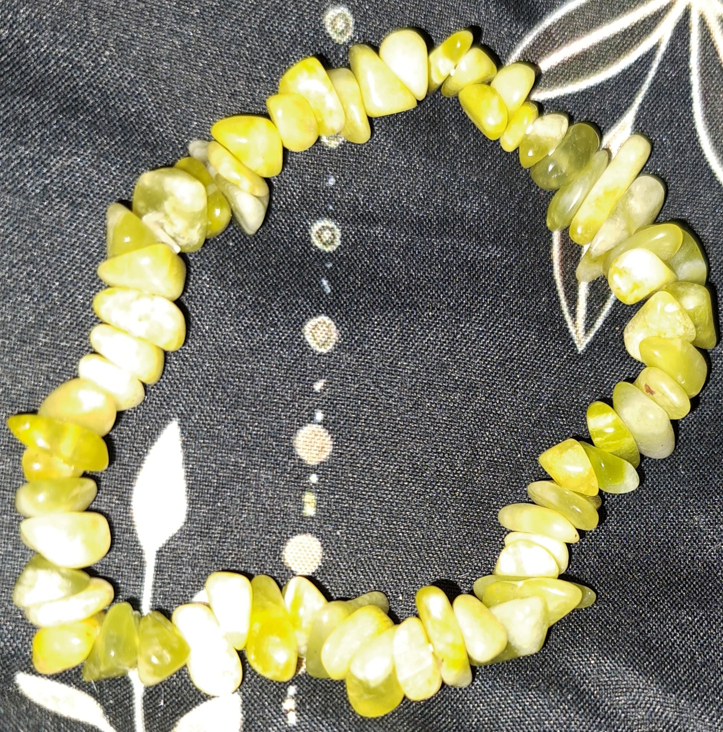 Real crystal Lemon Jade chip bracelet