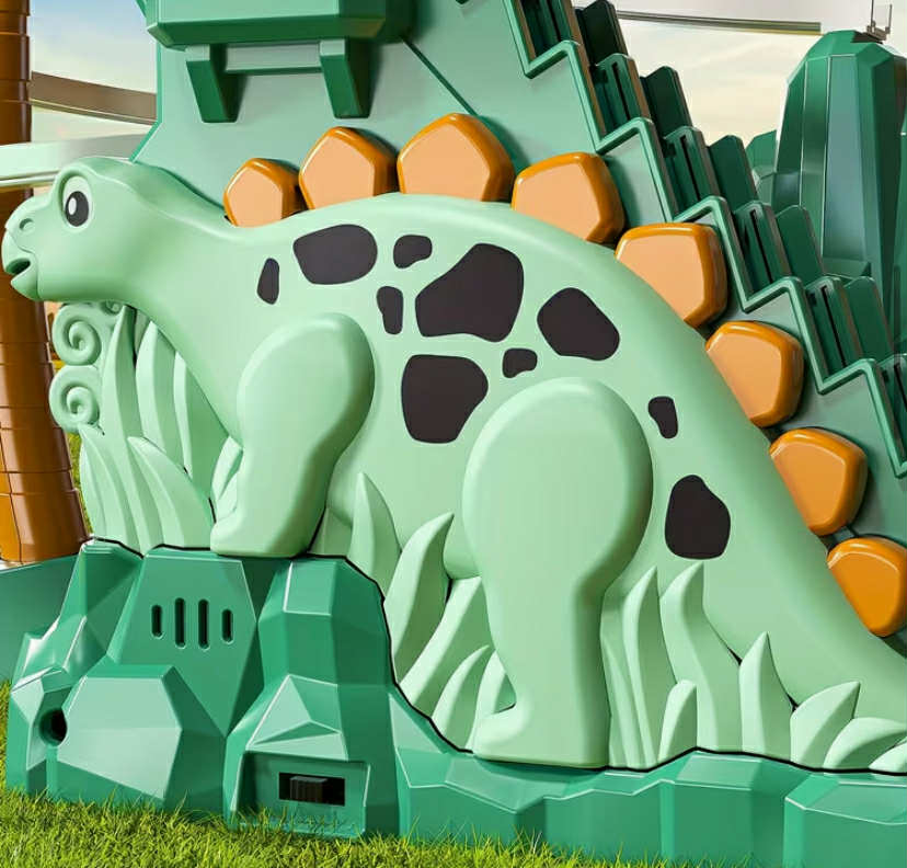 Dinosaur Climbing Slide Stair Track & Racing Track Set with & Music