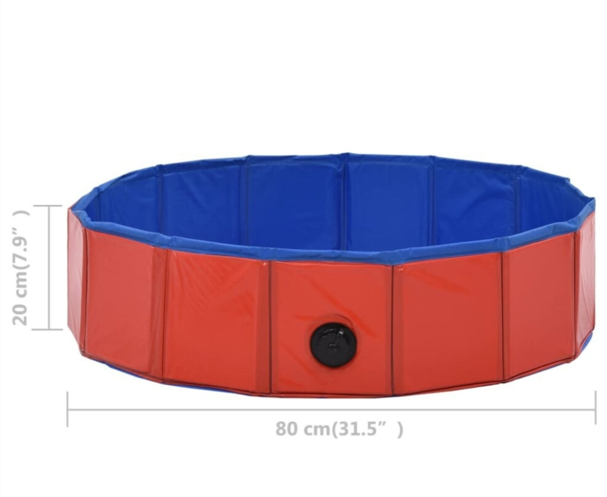 vidaXL Red Foldable PVC Dog Swimming Pool