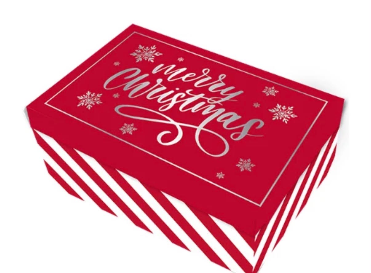 Christmas Rectangle Gift Boxes 12cm x 9cm Assorted Festive Designs x3 random