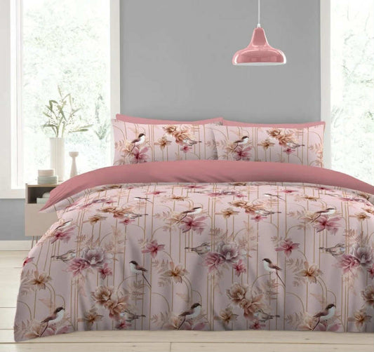 Pink flower bedding set