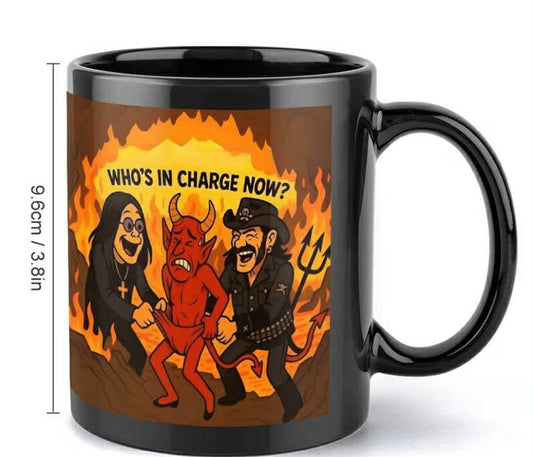1 pc Lemmy and the Devil Cartoon Ceramic Coffee Mug  11 oz