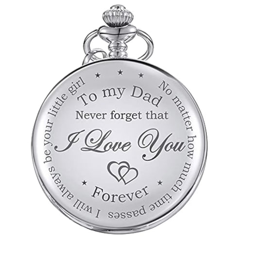 Dad Gift from Daughter to Father Engraved Pocket Watch -