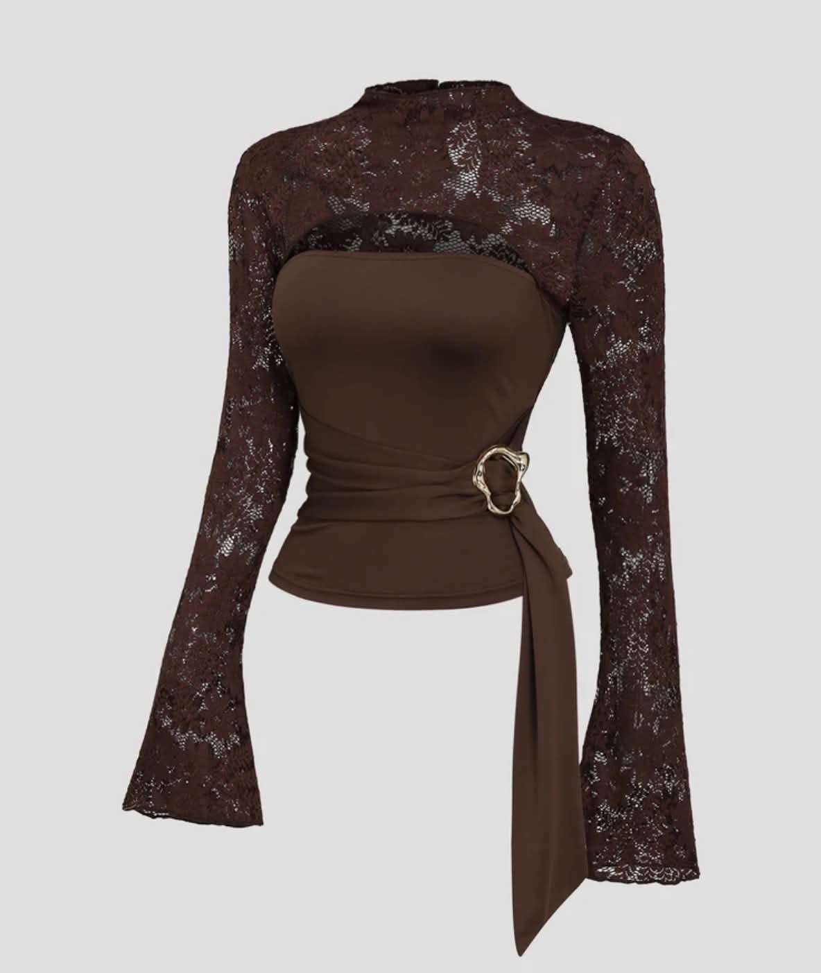 Elegant Lace Sleeve Top
