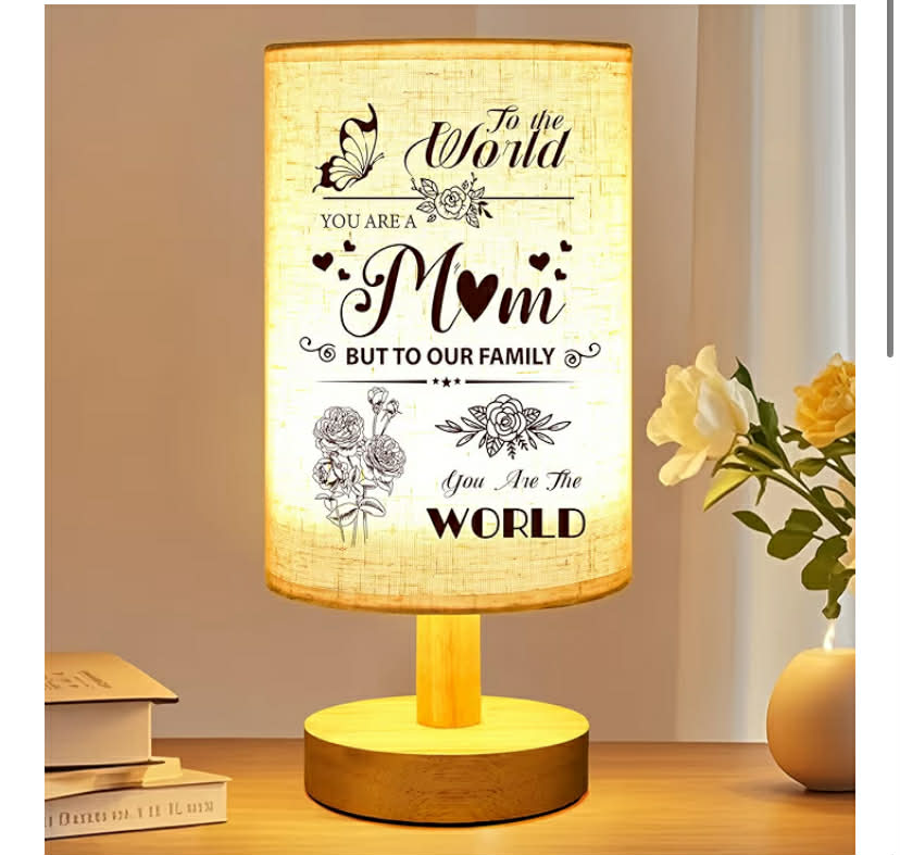 Thank You Gifts for Women Men Friend, Birthday Appreciation Graduation Retirement Gift Present for Her Him, Decorative Table Lamp Bedside Lamp with Fabric Shade