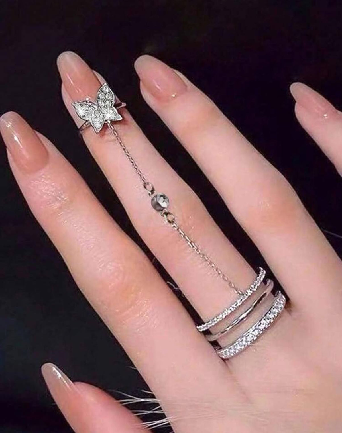 🦋✨ Butterfly Sparkle Ring ✨