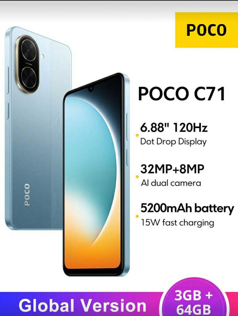 Xiaomi POCO C71 Smartphone Global Version UNISOC T7250