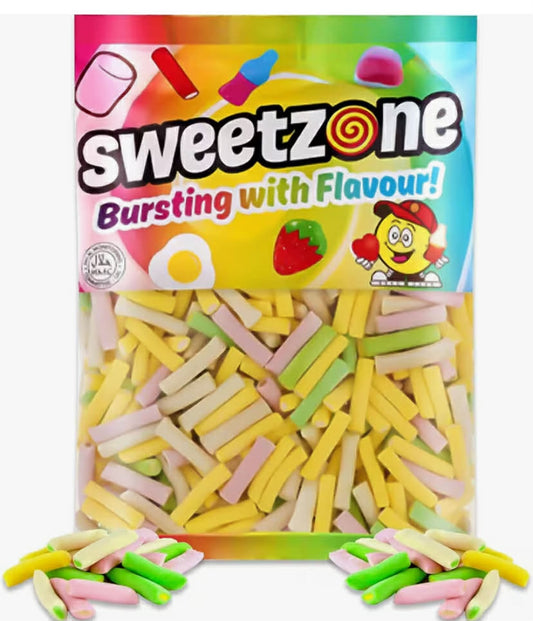 Sweetzone Rhubarb and Custard Pencils 1kg, Delicious Rhubarb and Custard Sweets,