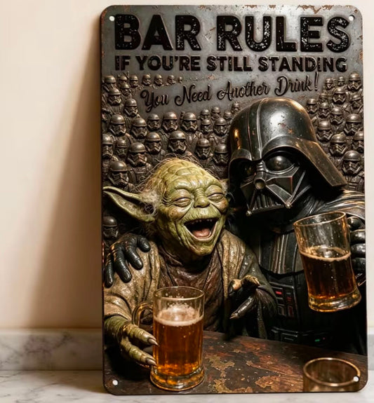 1 pc Star Wars Yoda And Darth Vader for Bar Rules Theme Metal Sign,