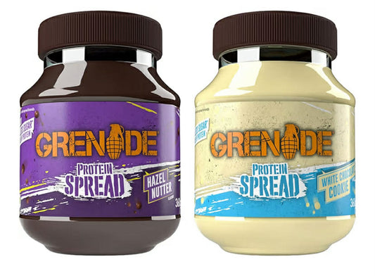 Grenade Duo Protein Spread Bundle - White Chocolate Cookie, 1 x 360 g Jar & Hazel Nutter, 1 x 360 g Jar