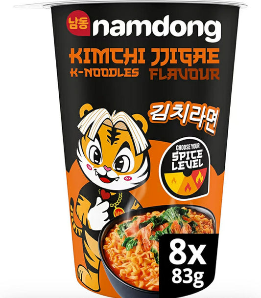 Namdong Kimchi Jjigae Noodle Pot Korean-style instant noodles with a sachet of chilli mix 8x 83 g