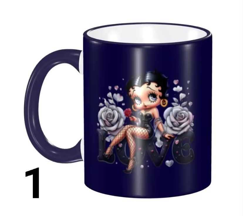 Cartoon Girl Boop Ceramic Mug Bettys Coffee Cups Creative Gift