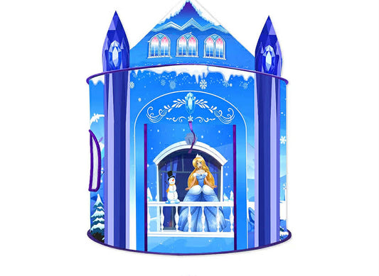 Princess Play Tent for Girls Ice Castle Imaginative Fairy Tale Pretend Game Playhouse Indoor Outdoor Pop Up Kids Tent Toy Gift for Children Toddlers Festival Birthday Party