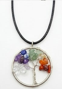 7-Chakra Tree of Life Cord Necklace
